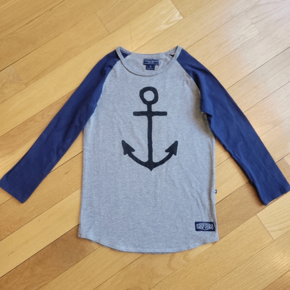Toobydoo Boys Anchor Baseball Tee Size 8
